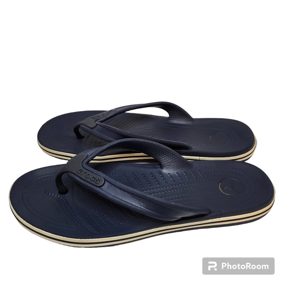 Crocs Unisex Womens 10 Mens 8 Blue Slip On Casual Beach Flip Flop‎ Thong Sandals